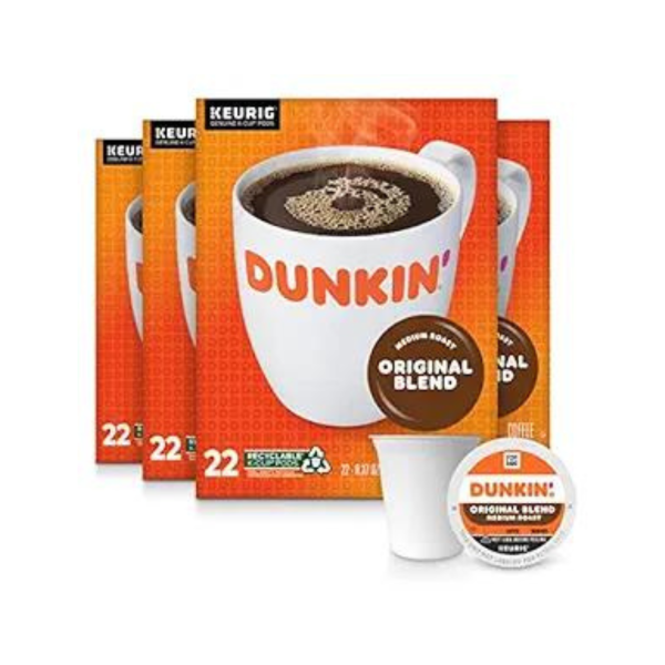 88-Count Dunkin’ Original Blend Medium Roast Keurig K-Cup Coffee Pods Supply