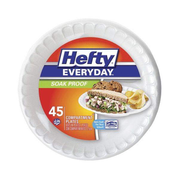 45-Count Hefty Everyday 9  Foam Plates Supply