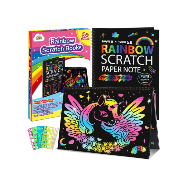 ZMLM Scratch Paper Art-Crafts Gift: 2 Pack Bulk Rainbow Magic Paper Sale