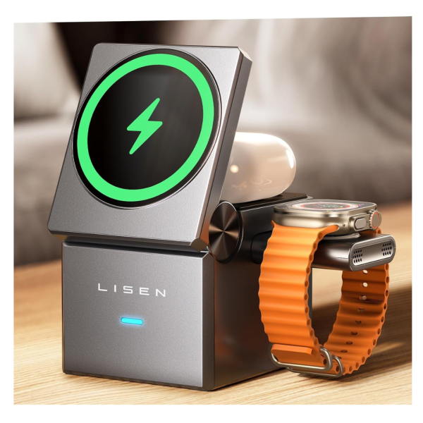 Lisen 3 in 1 Cube Wireless Charging Station for Apple Devices Hot on Sale