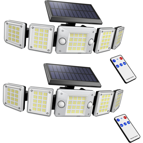 2-Pack Onforu IP65 Waterproof 5W 3000LM 280 LED Solar Lights Online now
