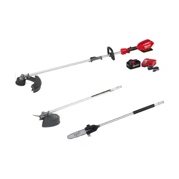 Milwaukee M18 Fuel String Trimmer Kit w  8Ah Battery, Brush Cutter & Pole Saw For Cheap