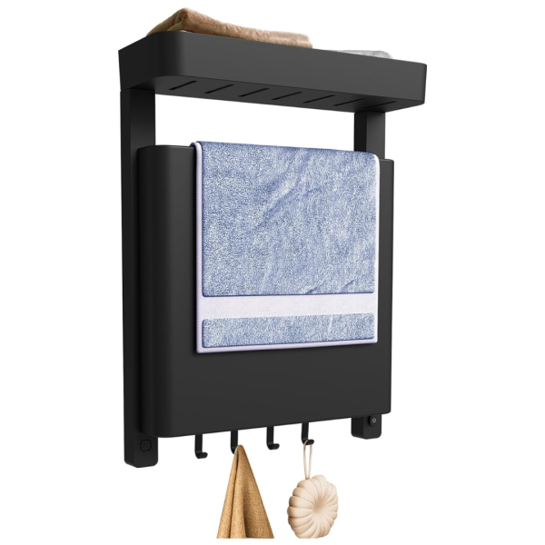 Heated Towel Warmer with Shelf and Towel Hooks Online