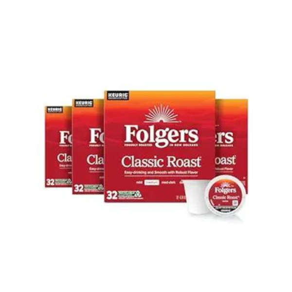 128-Count Folgers Classic Roast Medium Coffee K-Cup Pods Cheap