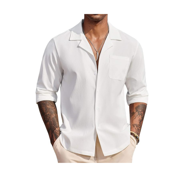 Men s Casual Wrinkle Free Summer Beach Shirts For Discount