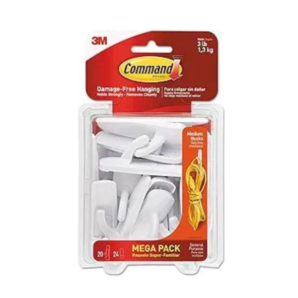 20-Count Command Utility Hooks w  24 Adhesive Strips (Medium) Online Sale