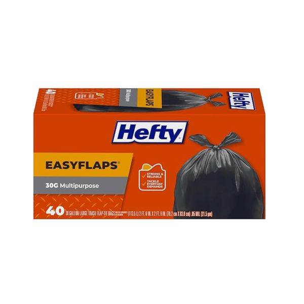 40-Count Hefty Easy Flaps Multipurpose Large Trash Bags, 30 Gallon Online