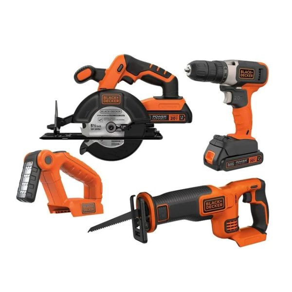 Black & Decker 20 Volt 4 Piece Tool Kit For Cheap