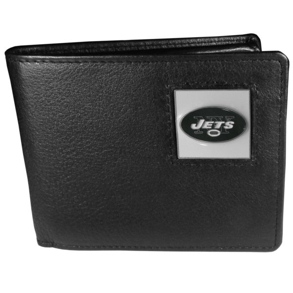 New York Jets   Leather Bi fold Wallet Packaged in Gift Box Cheap