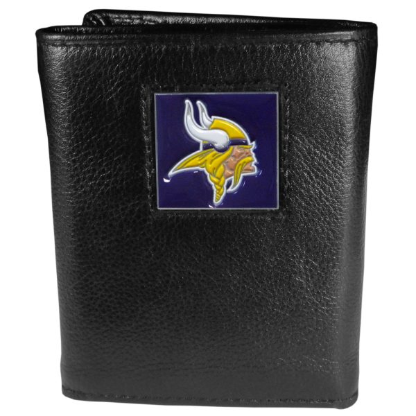 Minnesota Vikings   Leather Tri fold Wallet For Discount