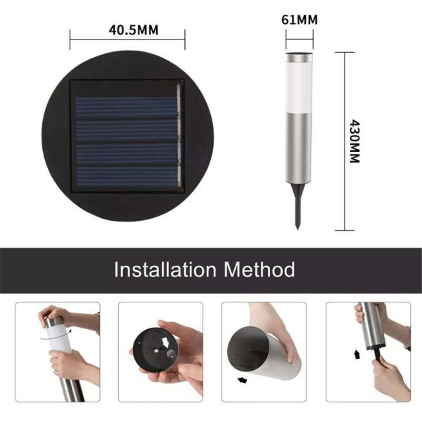 1 2 4 Pack Solar Garden Pathway Lights Outdoor LED Lighting Ground Plug Bollard Light for Patio, Gardens, Pathways,Lawn,Yard Hot on Sale - Image 5